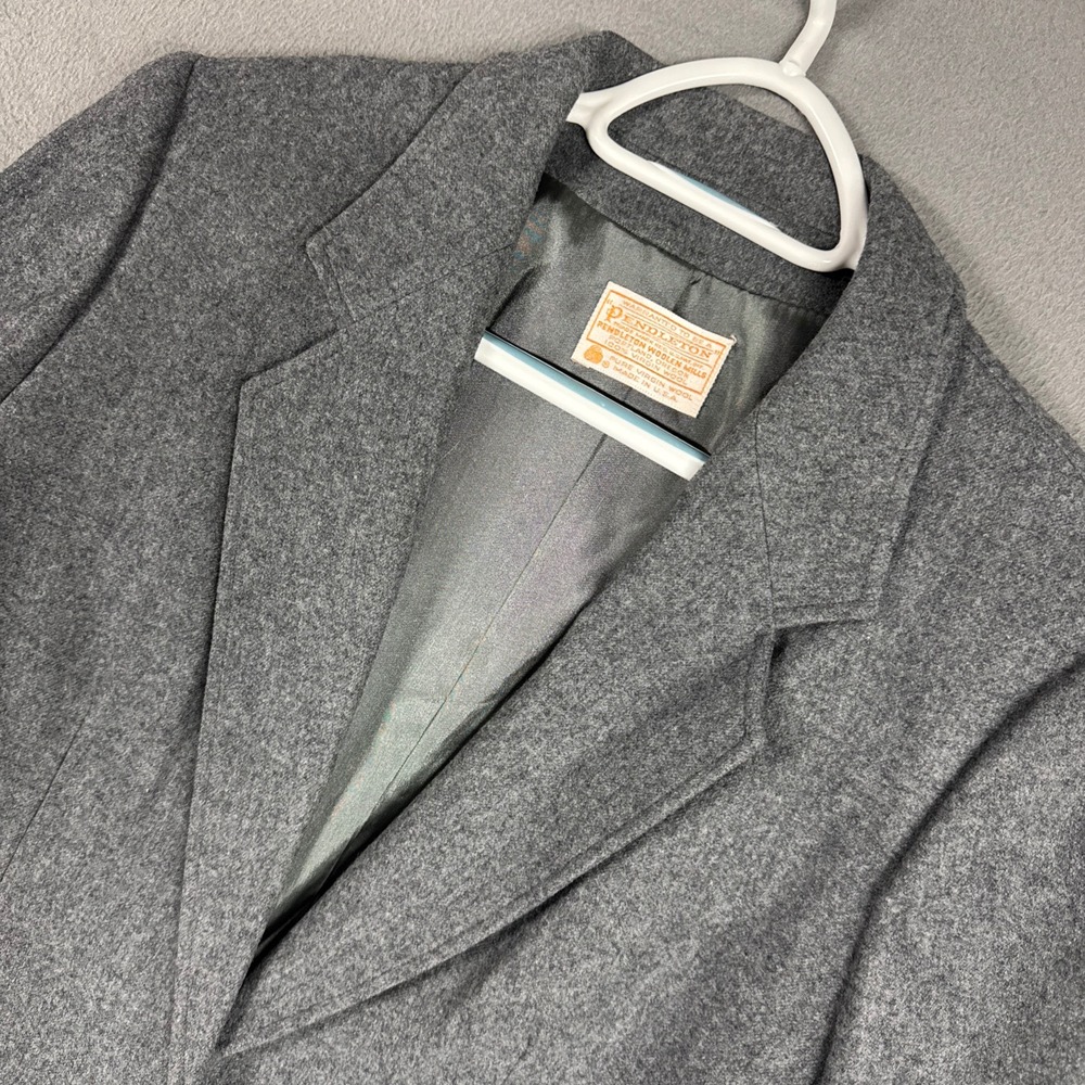 Pendleton Blazer Women Medium Gray Wool Single Button Made in USA Classic VTG